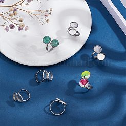 14Pcs 304 Stainless Steel Open Cuff Ring Findings&nbsp;FIND-PH0002-56B