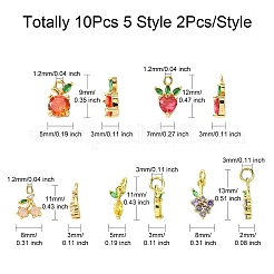 10Pcs 5 Styles Brass Charms&nbsp;KK-CJ0001-73