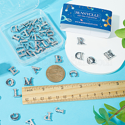 52Pcs 26 Style Alloy Rhinestone Slide Charms&nbsp;FIND-SC0005-51