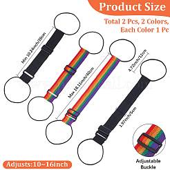 2Pcs 2 Colors Canvas Adjustable Luggage Straps For Suitcases&nbsp;AJEW-CN0008-12