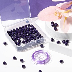100Pcs 8mm Natural Charoite Round Beads&nbsp;DIY-LS0002-12