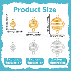 36Pcs 6 Styles 201 Stainless Steel Wire Pendants&nbsp;FIND-PH0027-07