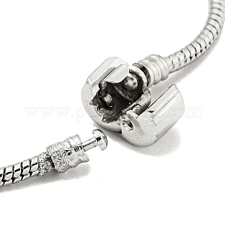 2.5MM Brass European Style Round Snake Chain Bracelets for Jewelry Making&nbsp;BJEW-G703-02P