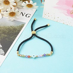 Adjustable Cubic Zirconia Beads Nylon Thread Slider Bracelets&nbsp;BJEW-JB06366-04
