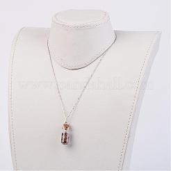 Glass Bottle Pendant Necklaces&nbsp;NJEW-JN01697
