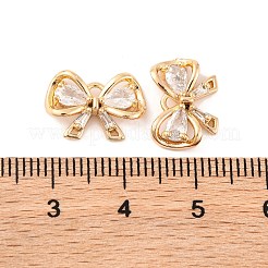 Brass Micro Pave Clear Cubic Zirconia Pendants&nbsp;KK-S389-01G