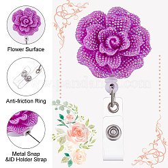 9Pcs Resin Rose Flower Badge Reels&nbsp;HJEW-FH00285