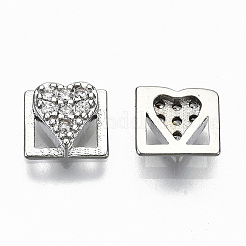 Brass Micro Pave Cubic Zirconia Cabochons&nbsp;KK-S061-49P-C-NR