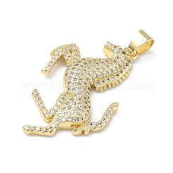 Brass Micro Pave Clear Cubic Zirconia Pendants&nbsp;KK-P350-22G