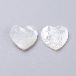 Natural White Shell Mother of Pearl Shell Cabochons&nbsp;SSHEL-L017-010