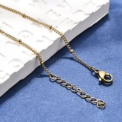 Ion Plating(IP) 304 Stainless Steel Curb Chain Anklets&nbsp;AJEW-P069-05G