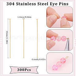 300Pcs 304 Stainless Steel Flat Head Pins&nbsp;STAS-SC0007-78