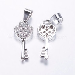 Long-Lasting Plated Brass Micro Pave Cubic Zirconia Pendants&nbsp;ZIRC-F069-45P