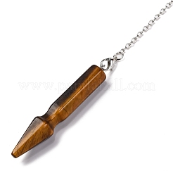 Natural Tiger Eye Pointed Dowsing Pendulums&nbsp;G-Q184-04D-P
