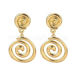 304 Stainless Steel Vortex Spiral Dangle Stud Earrings&nbsp;X-EJEW-L304-01G