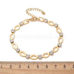 304 Stainless Steel Rhinestone Cup Chain Bracelets for Women&nbsp;BJEW-F488-26C-G