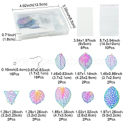 DIY Leaf 201 Stainless Steel Etched Metal Embellishments Dangle Earring Jewelry Making Kits&nbsp;DIY-FS0007-45