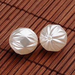 Oval with Flower Acrylic Imitation Pearl Beads&nbsp;X-OACR-O002-3791