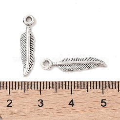 Tibetan Style Alloy Feather Pendants&nbsp;TIBEP-24166-AS-RS