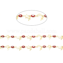 Enamel Horse Eye & Star & Moon Link Chains&nbsp;CHC-C003-19G