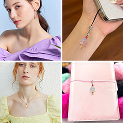 20Pcs 4 Styles Glass Ice Cream Pendants&nbsp;PALLOY-TAC0242-03