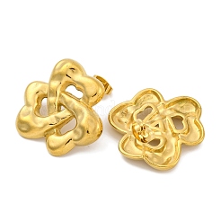 Flower Ion Plating(IP) 304 Stainless Steel Stud Earrings&nbsp;EJEW-H013-27G