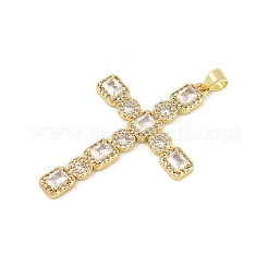 Brass Micro Pave Cubic Zirconia Pendants&nbsp;KK-P300-22G