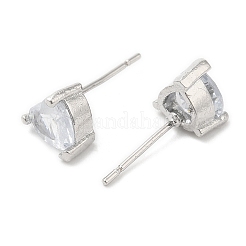 Crystal Rhinestone Heart Stud Earrings&nbsp;EJEW-D059-01P