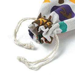 10Pcs 5 Styles Printed Polycotton(Polyester Cotton) Packing Pouches Drawstring Bags&nbsp;ABAG-YW0001-05