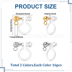32Pcs 2 Colors Transparent U Type Painless Prevent Allergy Resin Ear Clip&nbsp;KY-ME0001-03