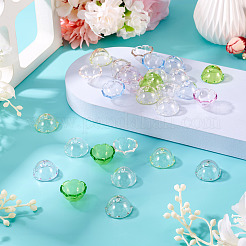 28Pcs 7 Colors Transparent Acrylic Bead Caps&nbsp;OACR-TA0004-02
