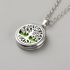 Alloy and 316 Surgical Stainless Steel and Cotton Hollow Essential Oil Necklaces for Women&nbsp;NJEW-WH0031-06P
