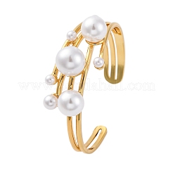 Rack Plating Brass Cuff Bangles for Women&nbsp;BJEW-C086-03G