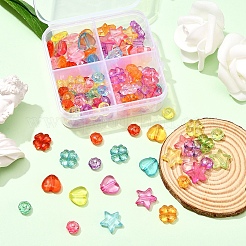 125Pcs 4 Style Transparent Acrylic Beads&nbsp;MACR-YW0001-60