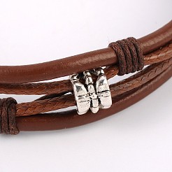 Trendy Cowhide Leather Cord Multi-strand Bracelets&nbsp;BJEW-JB01734