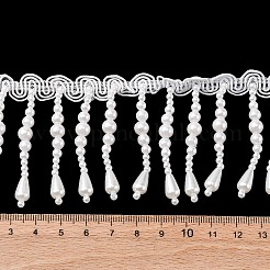 Polyester & Imitation Pearl Beaded Tassel Ribbon&nbsp;OCOR-XCP0002-70