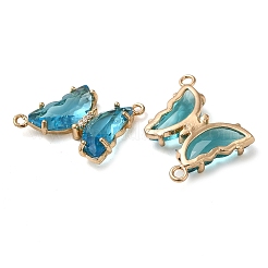 Brass Pave Faceted Glass Connector Charms&nbsp;X-FIND-Z020-04U
