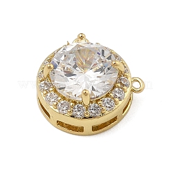 Brass Micro Pave Cubic Zirconia Connector Charms&nbsp;KK-U041-01G-01