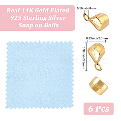 6Pcs 925 Sterling Silver Tube Bails&nbsp;STER-BBC0008-92