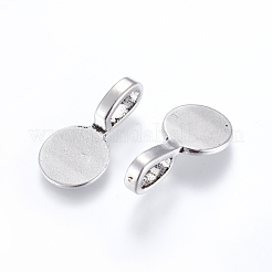 Tibetan Style Alloy Glue On Flat Pad Pendant Bails&nbsp;TIBEP-1124-AS-LF