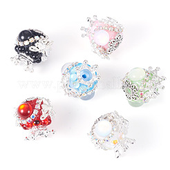 6Pcs 6 Colors Polymer Clay Rhinestone Beads&nbsp;FIND-TA0006-53