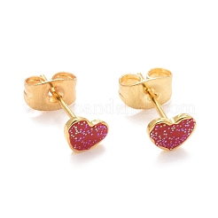 304 Stainless Steel Enamel Stud Earrings&nbsp;EJEW-B009-13G