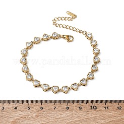 304 Stainless Steel Micro Pave Cubic Zirconia Link Bracelets for Women&nbsp;SA-CBA4051-13G