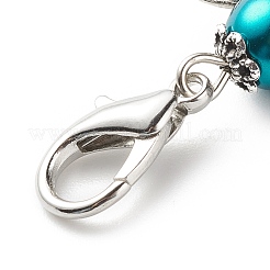 Baking Paint Pearlized Glass Pearl Round Bead Pendant Decorations&nbsp;HJEW-JM00728