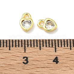 Brass Micro Pave Clear Cubic Zirconia Charms&nbsp;KK-G557-48G