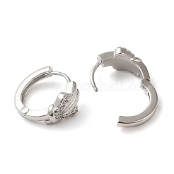 Cubic Zirconia Heart Hoop Earrings&nbsp;EJEW-Z019-07P