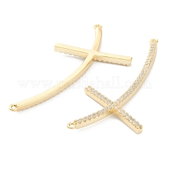 Brass Micro Pave Clear Cubic Zirconia Pendants&nbsp;ZIRC-F124-02G