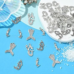 40Pcs 4 Styles Tibetan Style Alloy Pendants&nbsp;TIBEP-YW0002-03