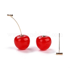 Lifelike Cherry Resin Dangle Stud Earrings&nbsp;EJEW-F274-01D