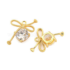 Brass Micro Pave Cubic Zirconia Pendants&nbsp;KK-H071-02A-G